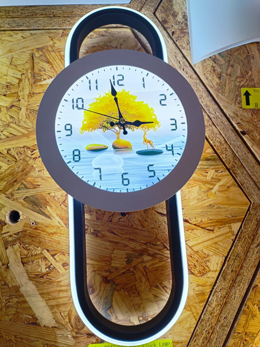 Led wall light with a clock