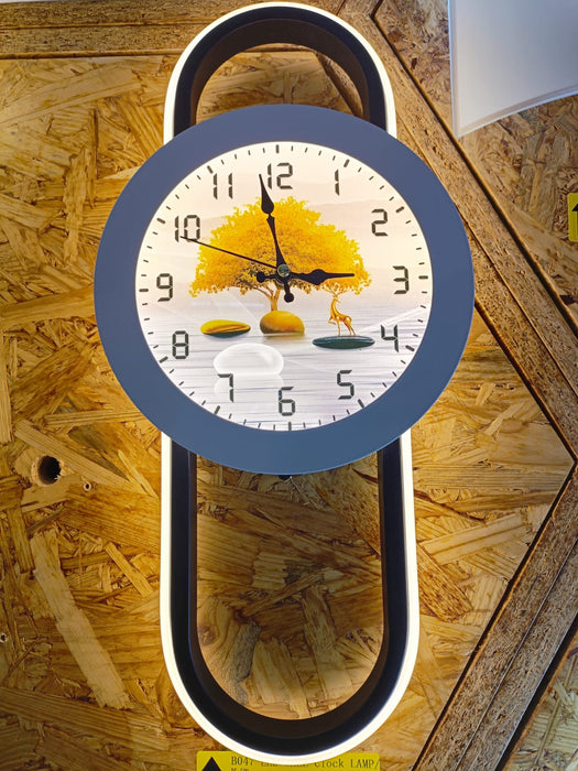 Led wall light with a clock