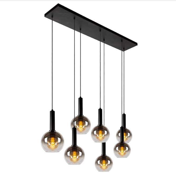 LED PENDANT LIGHTING FIXTURE Hanging lamp - 7xE27 - Black