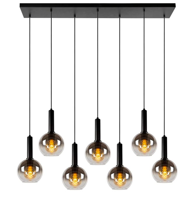 LED PENDANT LIGHTING FIXTURE Hanging lamp - 7xE27 - Black